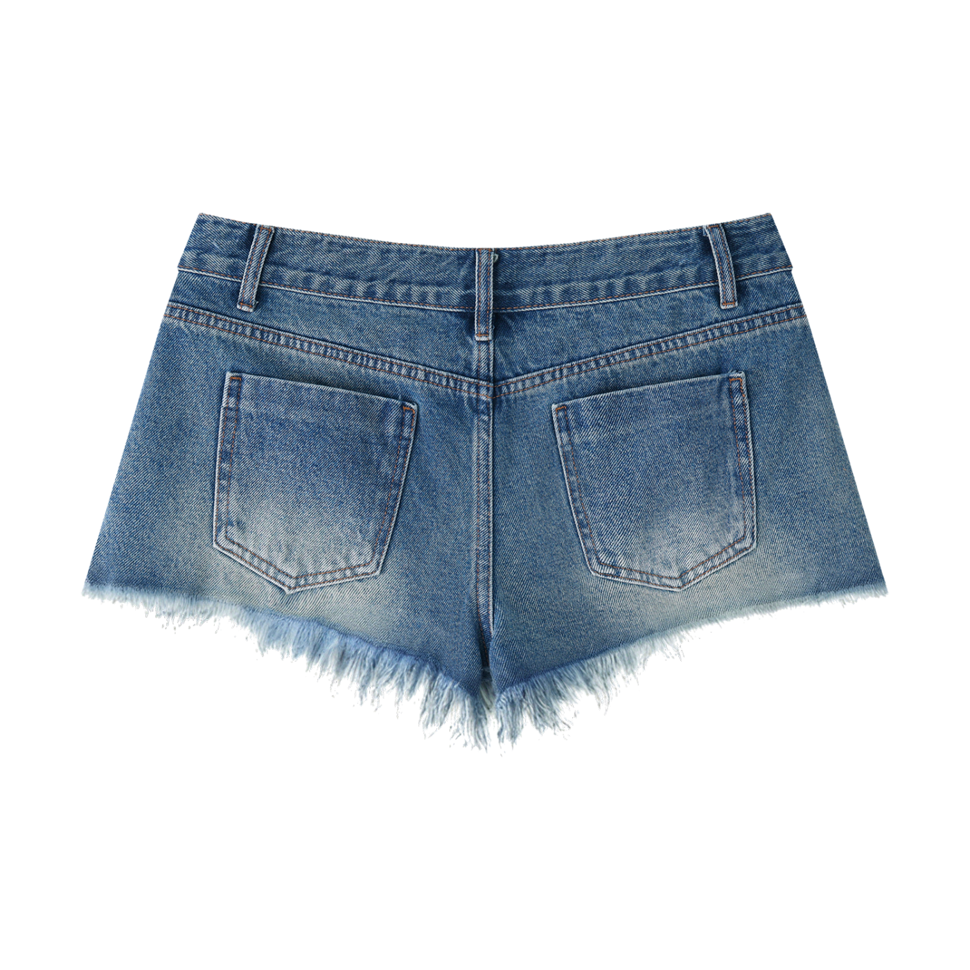 Vintage Wash Raw-Hem Denim Shorts