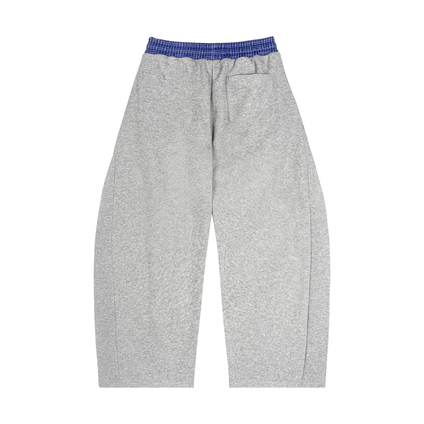 Plaid-Waistband Barrel Sweatpants