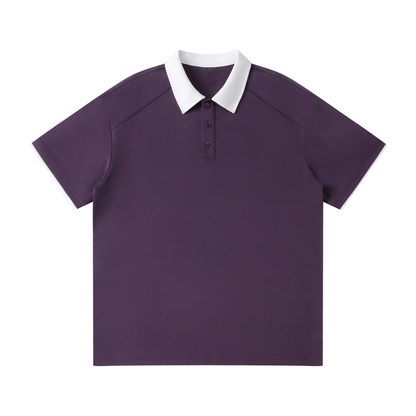 Contrast-Collar Raglan Polo