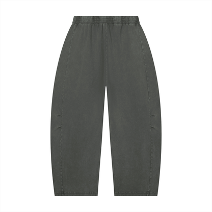 Mineral Wash Barrel-Leg Pants