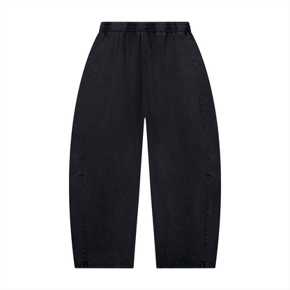 Mineral Wash Barrel-Leg Pants