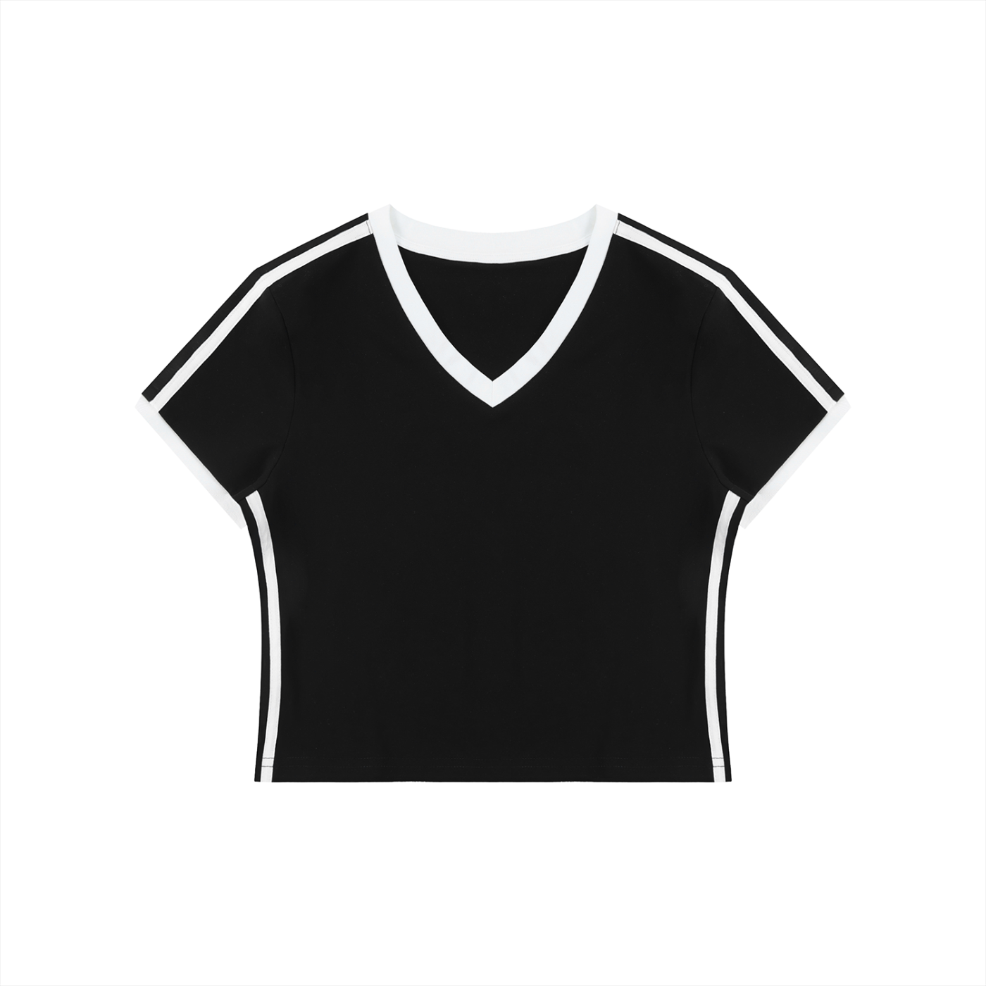 Retro V-Neck Crop Tee product photo – Aurex