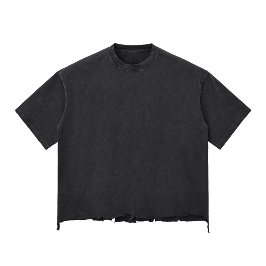 Snow Wash Raw-Hem Boxy Tee product photo – Aurex