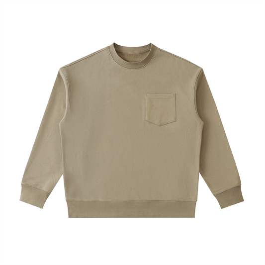 Patch-Pocket Crewneck Sweatshirt product photo – Aurex
