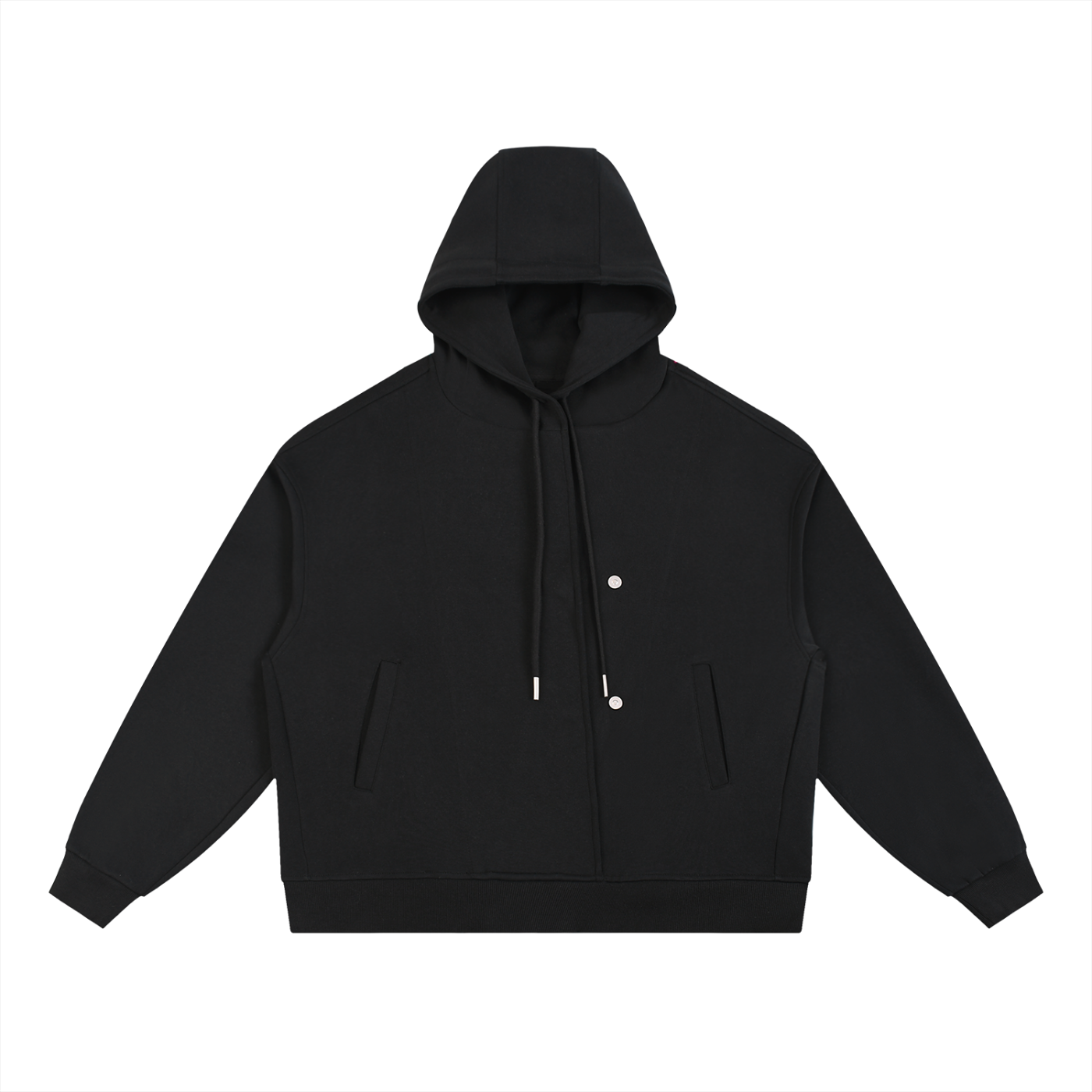 Boxy Button-Placket Hoodie product photo – Aurex