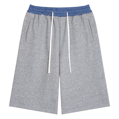 Plaid-Waistband Shorts