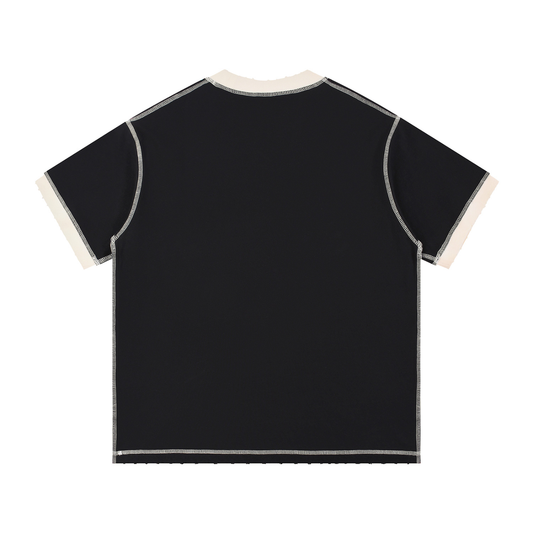 Contrast-Stitch Cotton Tee