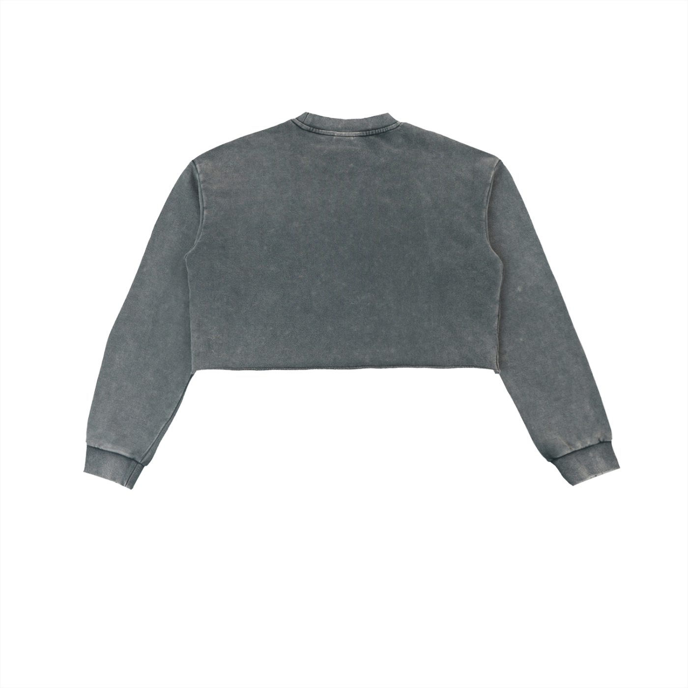 Snow Wash Raw-Edge Crop Sweatshirt