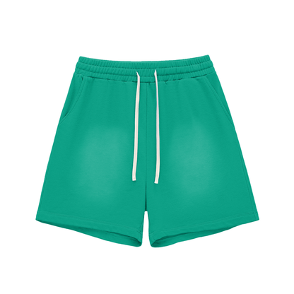 Sun-Fade Raw-Edge Cotton Shorts
