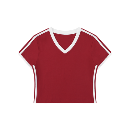 Retro V-Neck Crop Tee