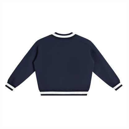 V-Neck Contrast-Collar Sweatshirt