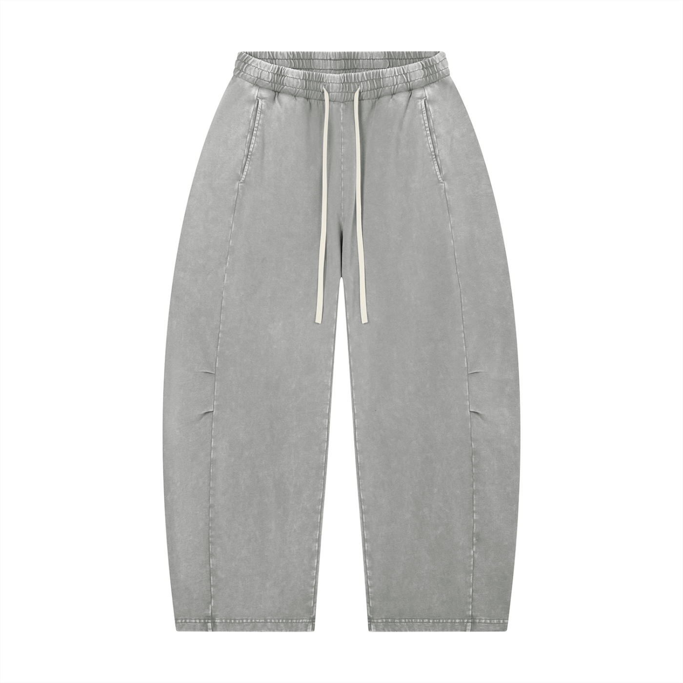 Mineral Wash Barrel-Leg Pants