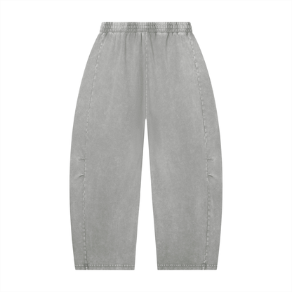 Mineral Wash Barrel-Leg Pants