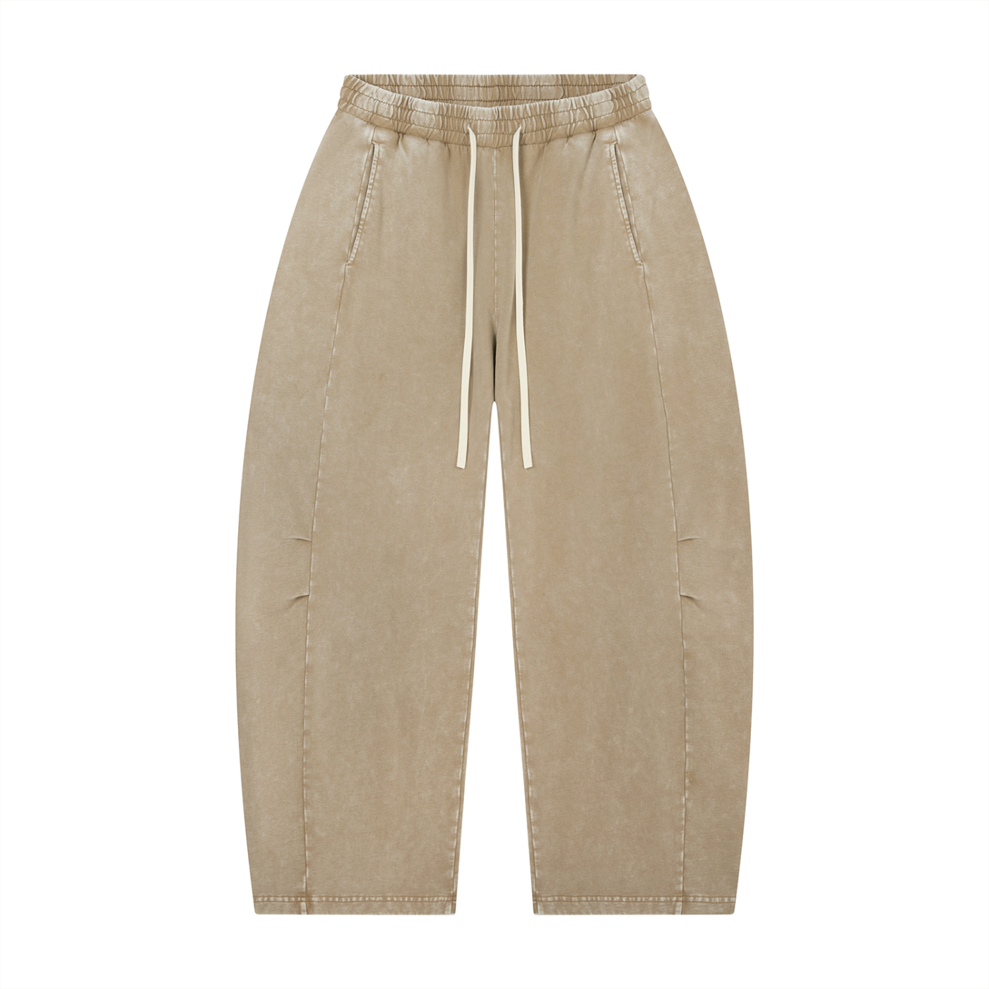 Mineral Wash Barrel-Leg Pants