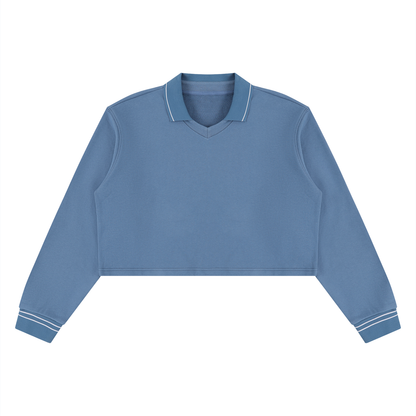 Crop Collared Sweatshirt product photo – Aurex