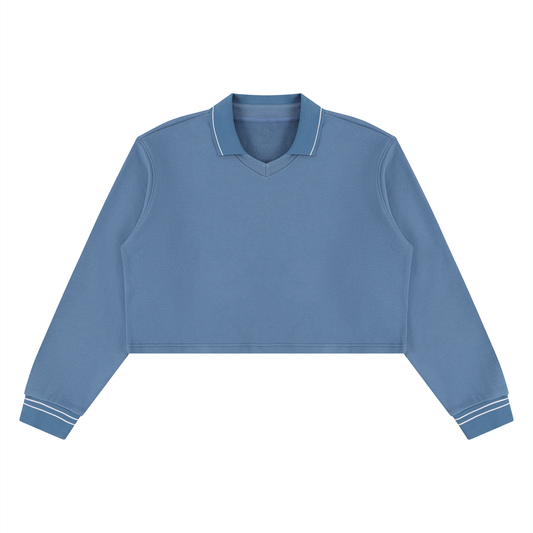Crop Collared Sweatshirt product photo – Aurex