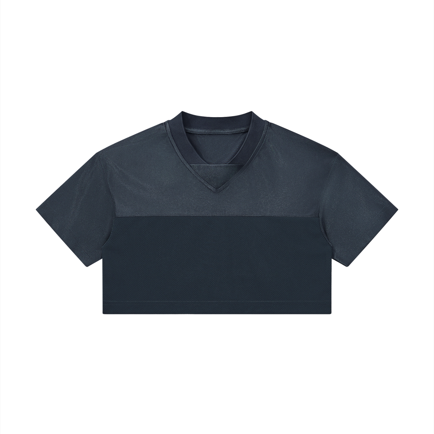 Cropped Paneled V-Neck Top