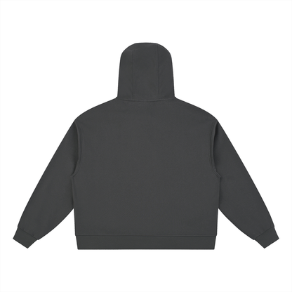 Boxy Button-Placket Hoodie