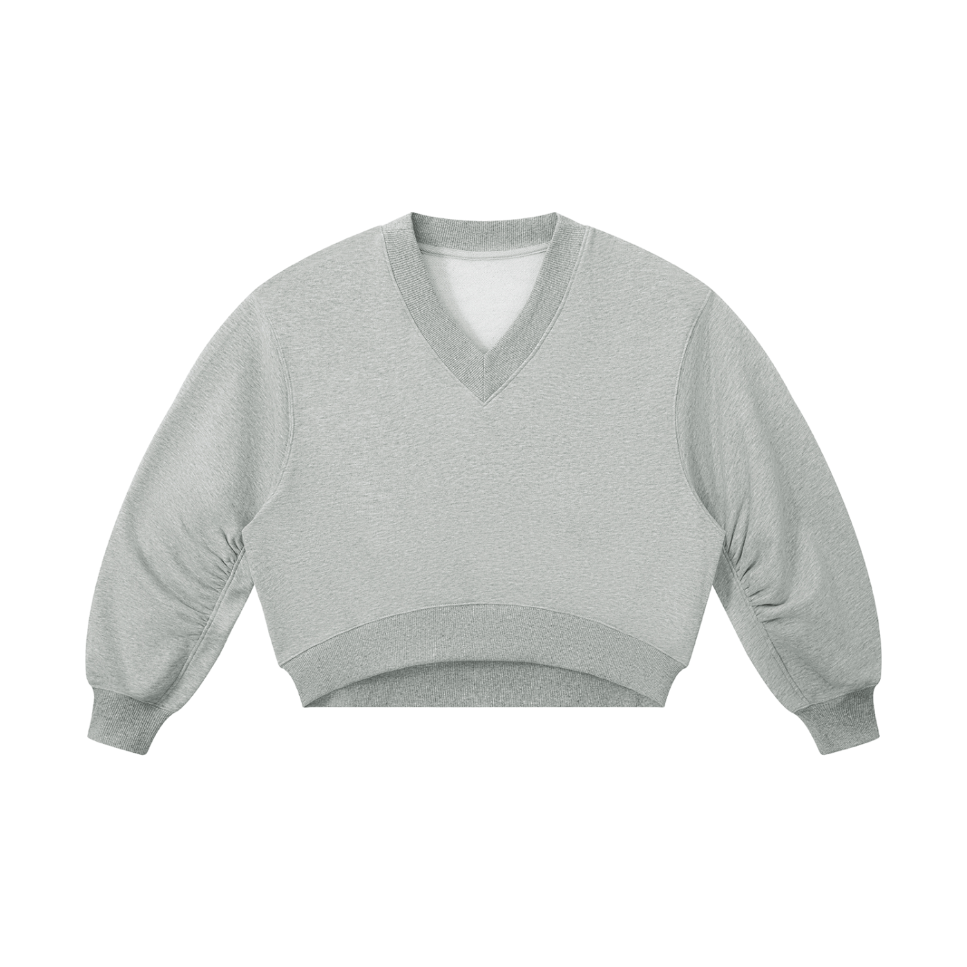 Crop V-Neck Sweatshirt product photo – Aurex