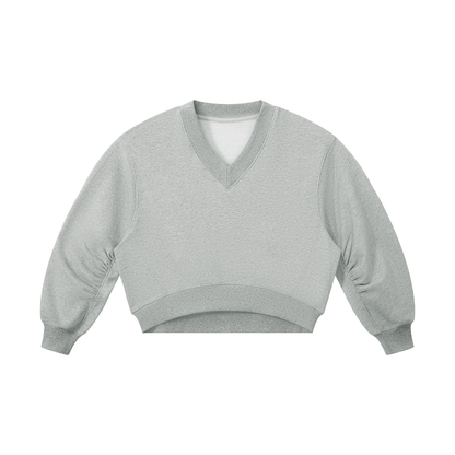 Crop V-Neck Sweatshirt product photo – Aurex
