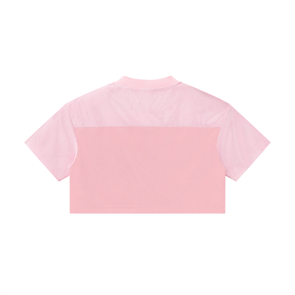 Cropped Paneled V-Neck Top
