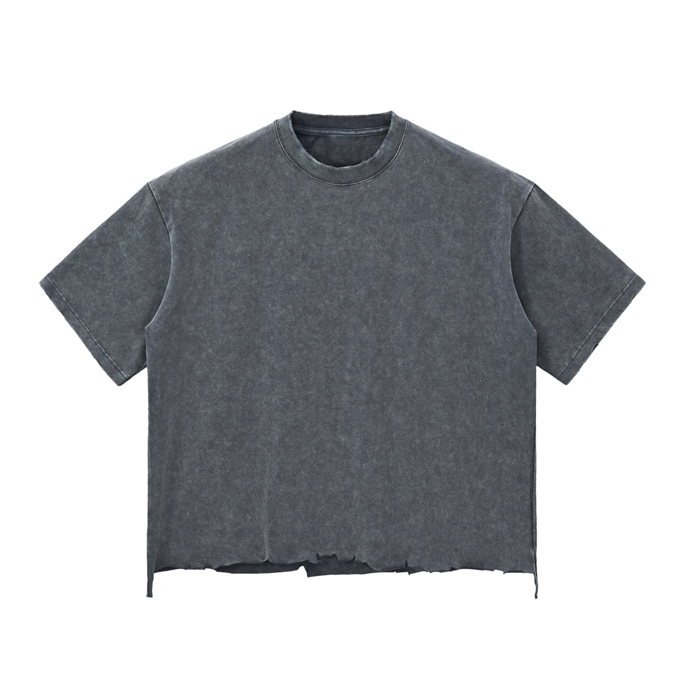 Snow Wash Raw-Hem Boxy Tee