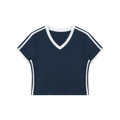 Retro V-Neck Crop Tee