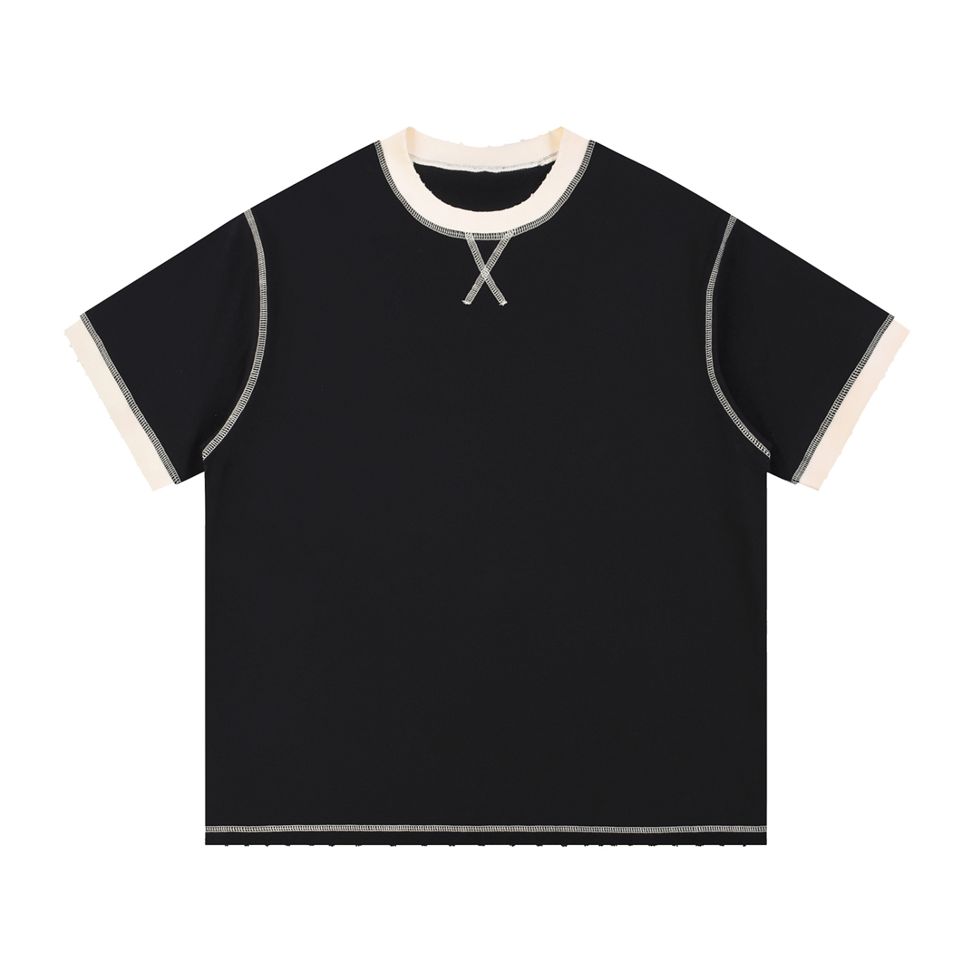 Contrast-Stitch Cotton Tee product photo – Aurex