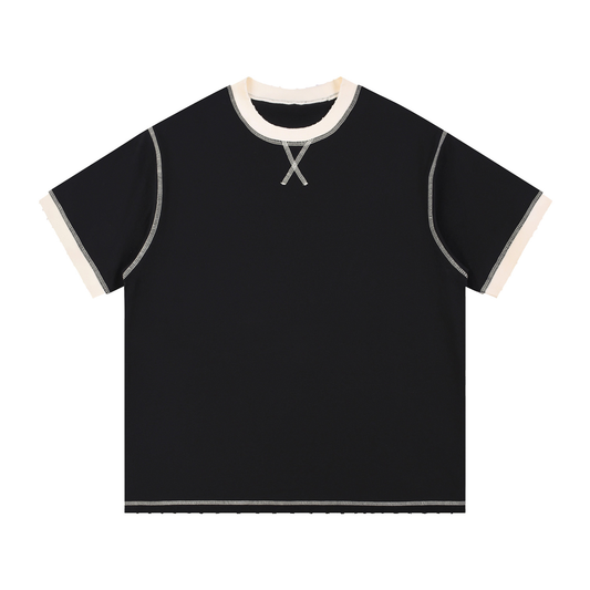 Contrast-Stitch Cotton Tee product photo – Aurex