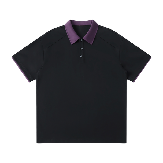 Contrast-Collar Raglan Polo product photo – Aurex