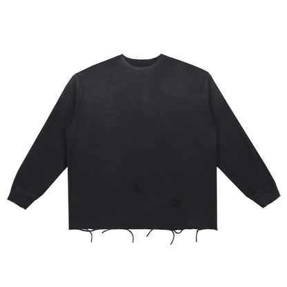 Snow Wash Raw-Edge Cotton Tee product photo – Aurex