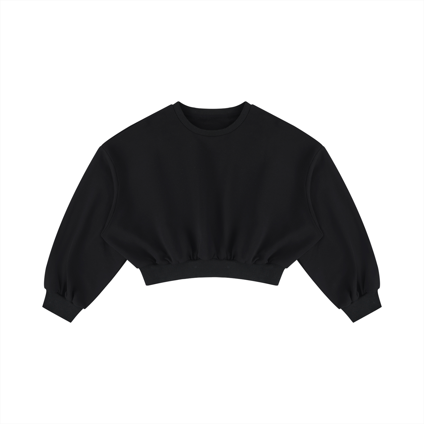 Boxy Crop Crewneck Sweatshirt product photo – Aurex