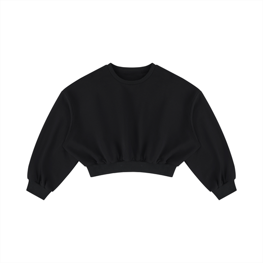 Boxy Crop Crewneck Sweatshirt product photo – Aurex