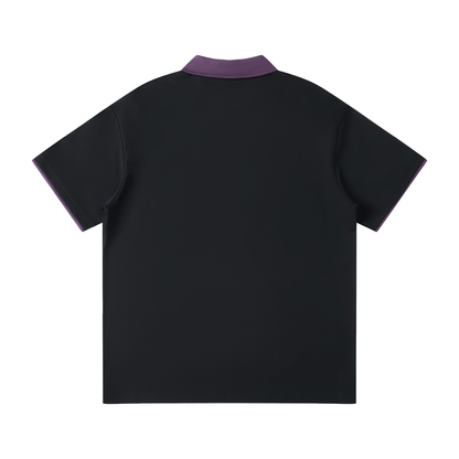 Contrast-Collar Raglan Polo