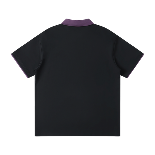 Contrast-Collar Raglan Polo