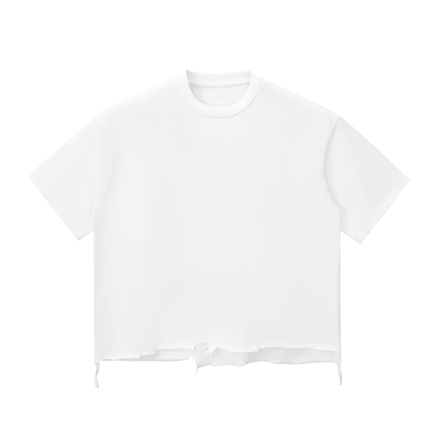 Snow Wash Raw-Hem Boxy Tee