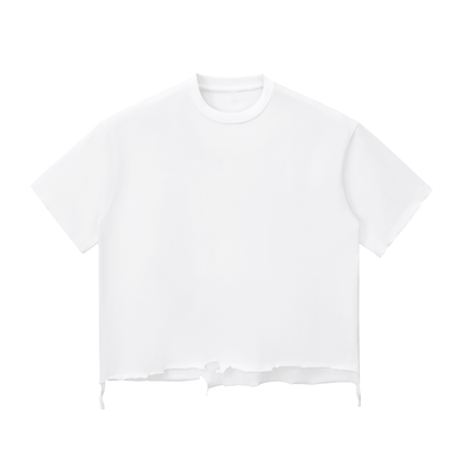 Snow Wash Raw-Hem Boxy Tee
