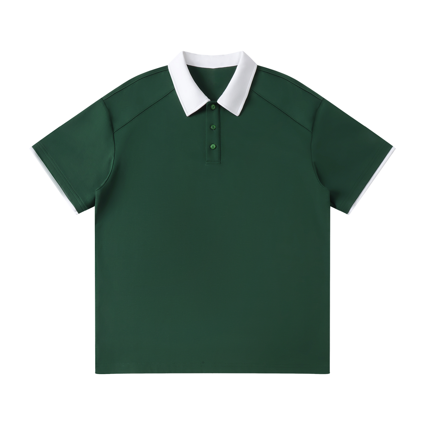 Contrast-Collar Raglan Polo