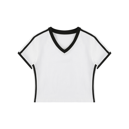 Retro V-Neck Crop Tee