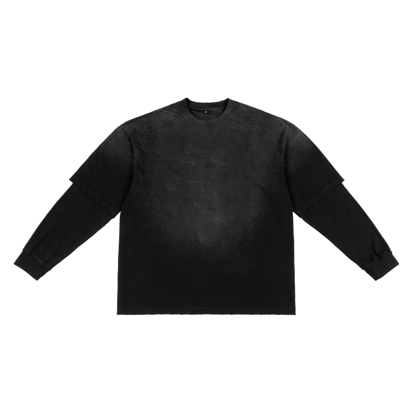Hand-Frayed Faux Two-Piece Tee product photo – Aurex
