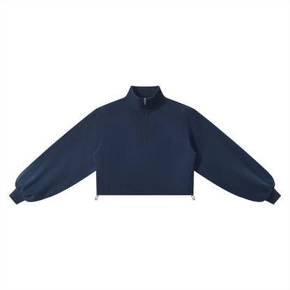 Mock-Neck Quarter-Zip Sweatshirt