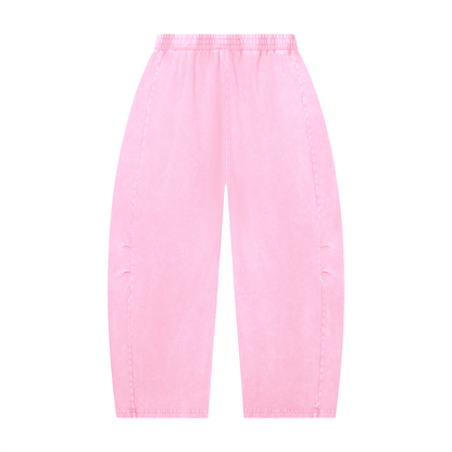 Mineral Wash Barrel-Leg Pants