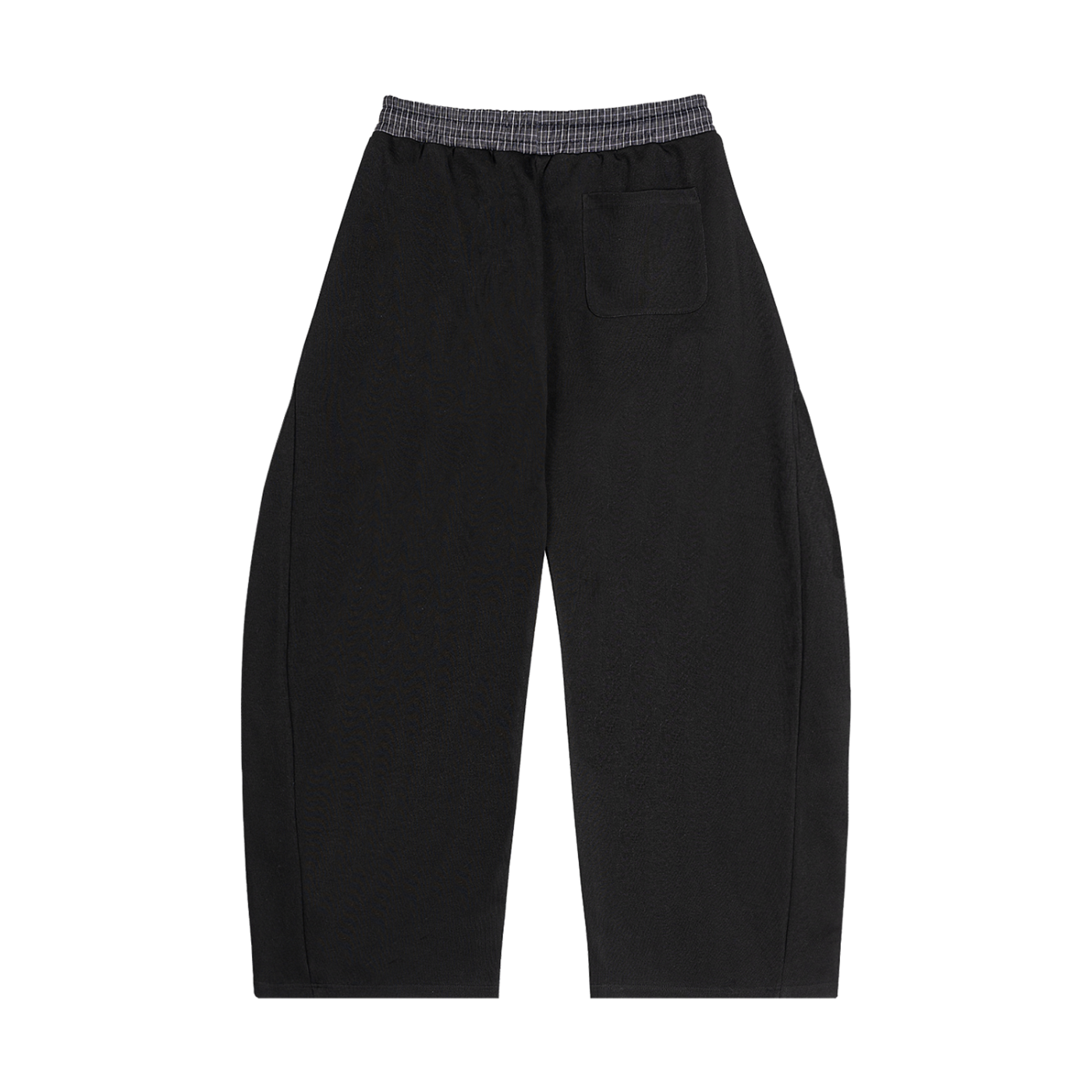 Plaid-Waistband Barrel Sweatpants