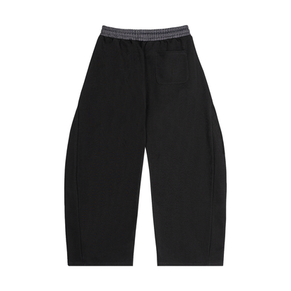 Plaid-Waistband Barrel Sweatpants