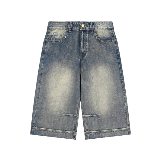 Vintage Wash Baggy Denim Shorts product photo – Aurex