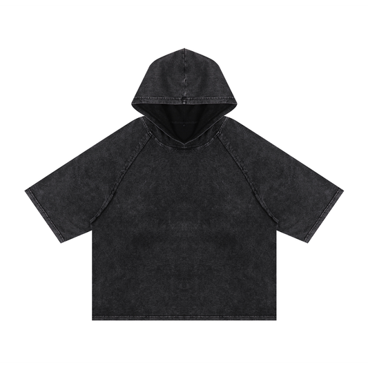 Snow Wash Hooded Boxy Tee product photo – Aurex