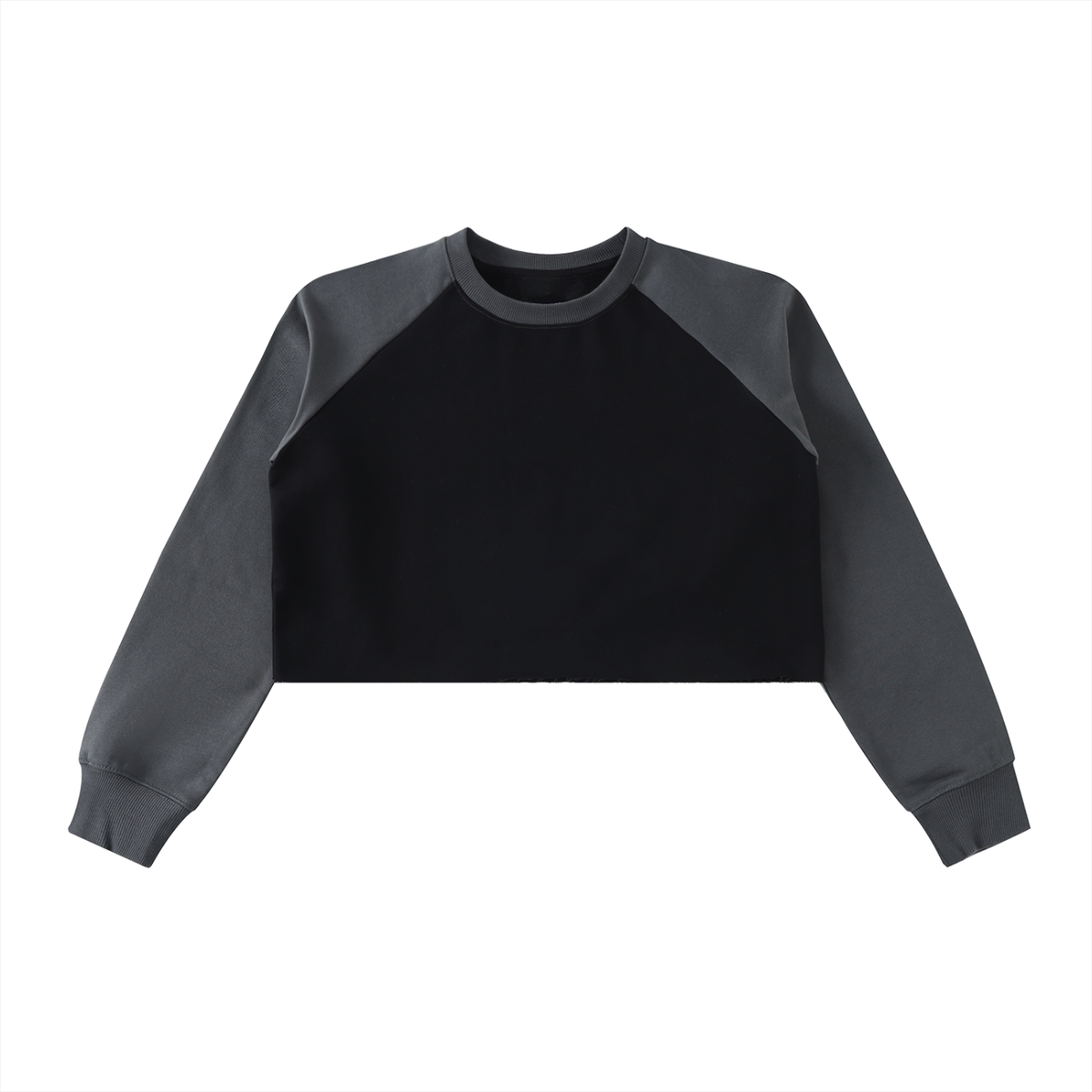 Color-Block Raglan Crop Sweatshirt