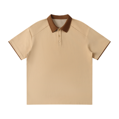 Contrast-Collar Raglan Polo
