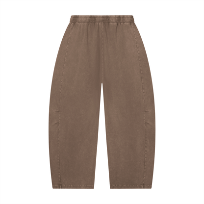 Mineral Wash Barrel-Leg Pants