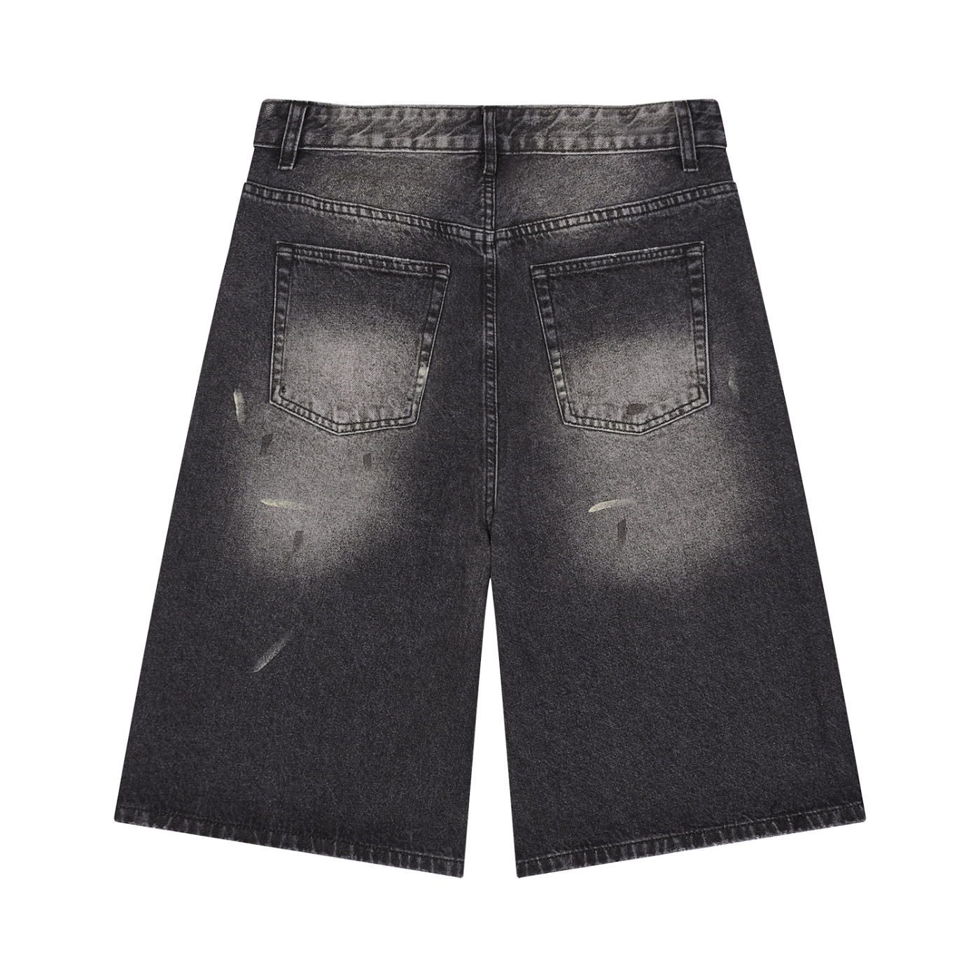 Vintage Wash Wide-Leg Denim Shorts
